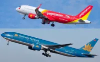 Không chỉ cạnh tranh trên bầu trời, Vietnam Airlines và Vietjet còn so kè quyết liệt về giá trị thị trường